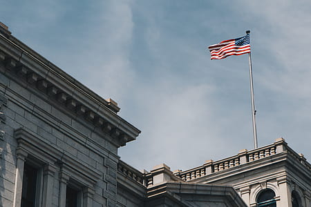 U.S.A. flag waving by the wind thumbnail