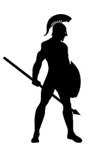 Illustration of spartan in silhouette. thumbnail