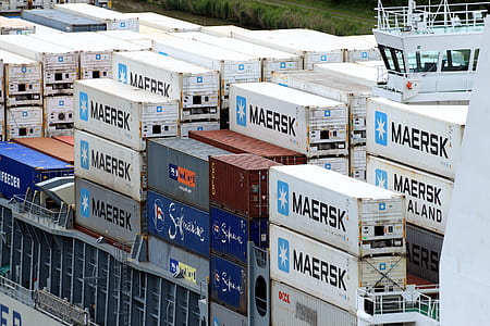 stock of Maersk intermodal container thumbnail
