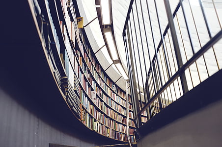 landscape photo of a bookshelf with books thumbnail