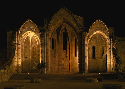 old church during at night thumbnail
