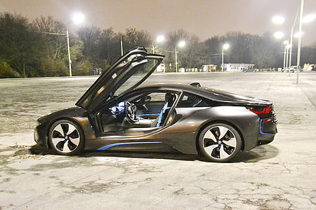 gray BMW i8 coupe parked on parking lot thumbnail