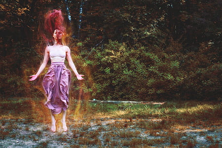 woman with red aura photography thumbnail