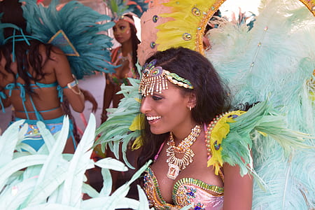 woman wearing multicolored costume thumbnail