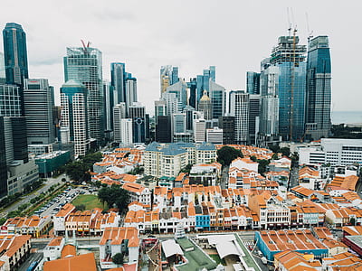aerial photograph of building and houses thumbnail
