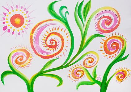 pink and green floral painting thumbnail