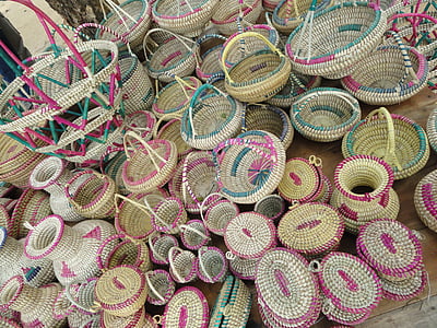 pile of woven baskets thumbnail