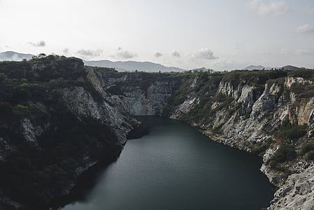 lake between gray mountains thumbnail