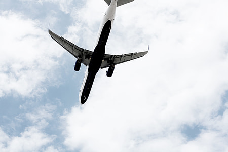 worms-eye-view of airplane thumbnail