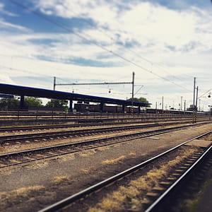Rail Way Under Cloudy Sky thumbnail