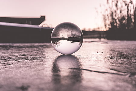 grayscale photography of water forming round thumbnail