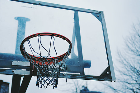 Closeup shot of an urban basketball hoop thumbnail