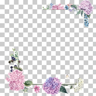 Flower bouquet Floral design, Purple blossom borders, pink and green floral photo frame illustration PNG clipart