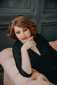 Woman Sit on Pink Bed thumbnail