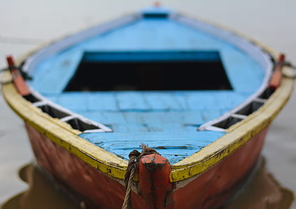 macro shot of blue and red boat scale model thumbnail