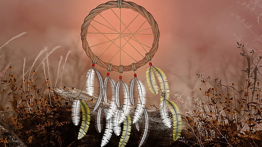 yellow, white, and brown dreamcatcher thumbnail