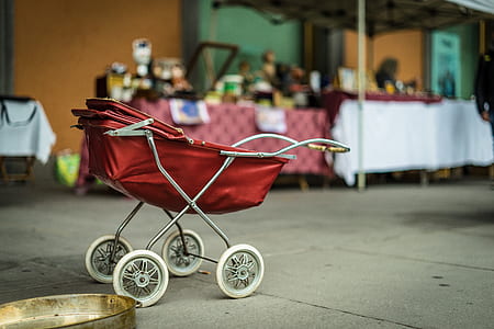 baby's red stroller thumbnail