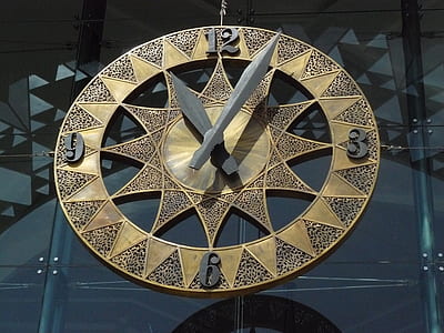 round brown and gray analog clock thumbnail
