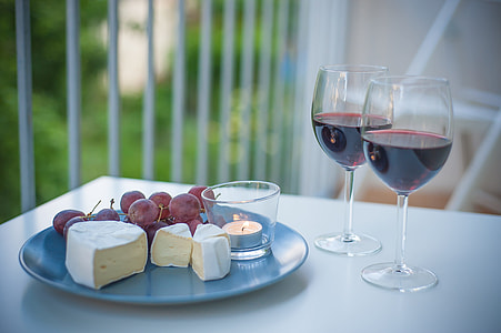 wine glasses beside plate thumbnail