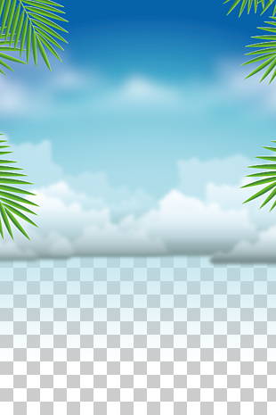 Summer vacation, Swimming training summer background material, white clouds PNG clipart
