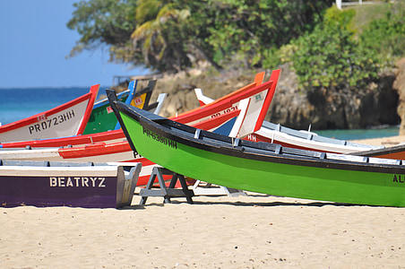 several assorted-color canoe boats near body of water thumbnail