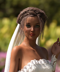 doll in white wedding dress with veil in close up photography thumbnail