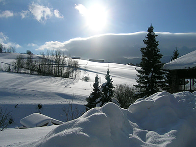 wide angle photo snowy mountain thumbnail