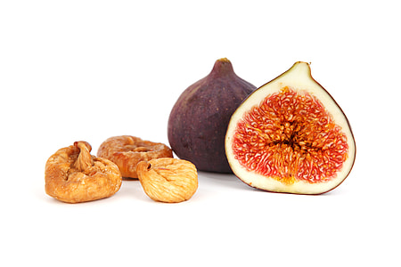 sliced fig fruit against white background thumbnail