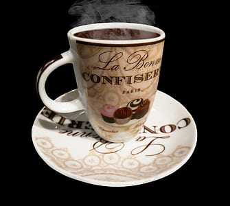 white and brown ceramic mug on saucer thumbnail