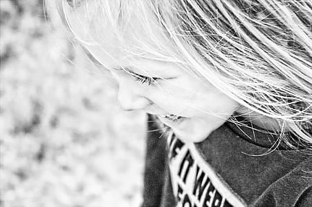grayscale photo of girl thumbnail