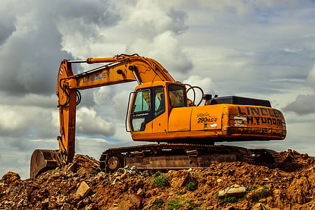 orange Linclet excavator on ground thumbnail