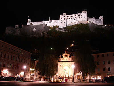 Festung Hohensalzburg with Kapitel Square in the Background in Salzburg, Austria thumbnail