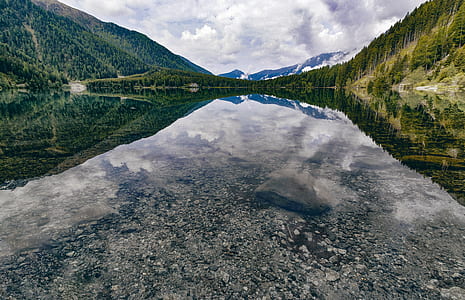 mountains, nature, sky, clouds thumbnail