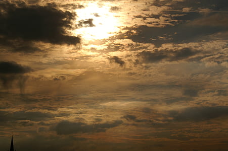 birds eye view of sunset covered by clouds thumbnail