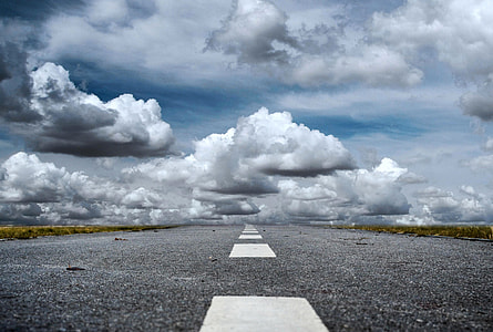 Low clouds Hanging over the highway and road thumbnail
