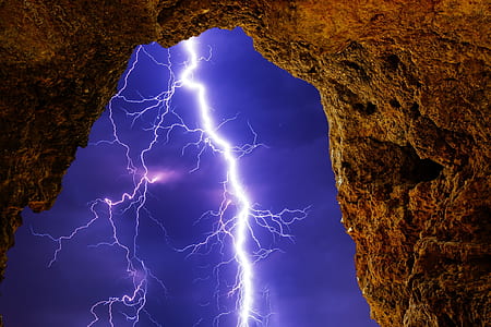 lightning seen inside cave thumbnail