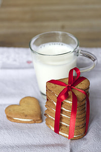 Heart Shaped cookies and milk thumbnail