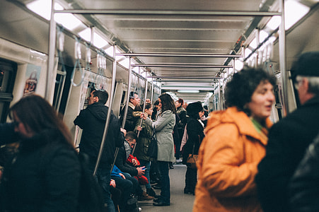 man and woman talking inside train thumbnail