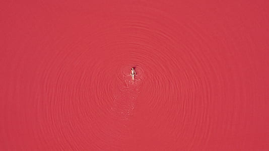 woman lying on red surface aerial center photography thumbnail