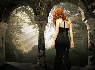 photography of woman wearing black halter-neck dress thumbnail
