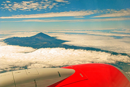 red and gray plane on mid air thumbnail