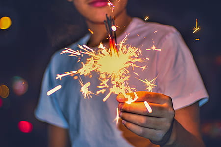 person holding sparkler thumbnail