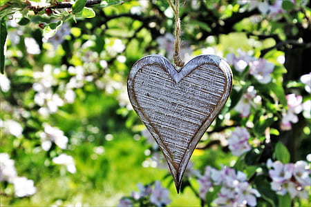 heart-shaped gray hanging decor thumbnail