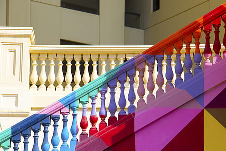 multicolored concrete stairs thumbnail