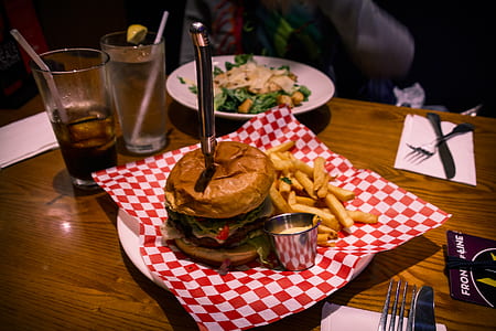 burger with fries and sauce thumbnail