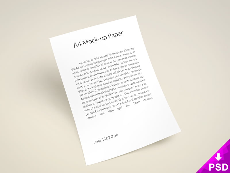 Paper Mockup psd file