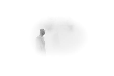 portrait, man, monochrome, fog thumbnail