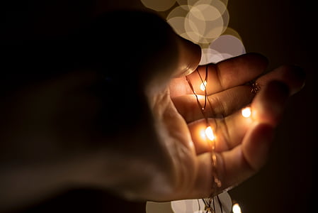 person holding string lights thumbnail