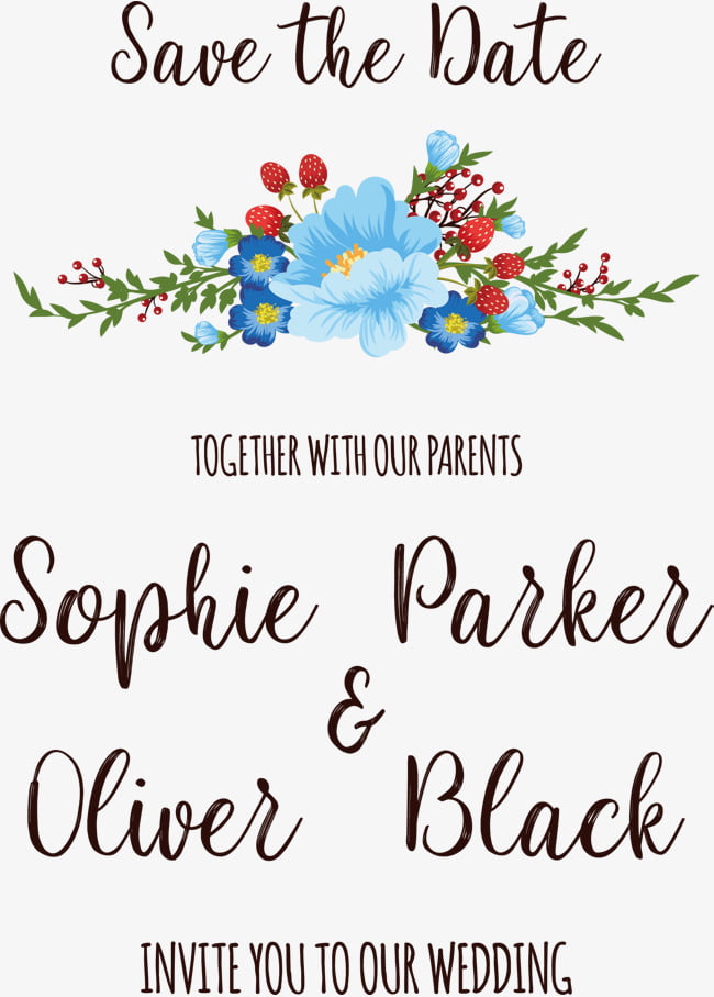 hand-painted style wedding invitation eps file