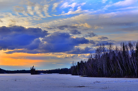 snow ground under blue sky thumbnail